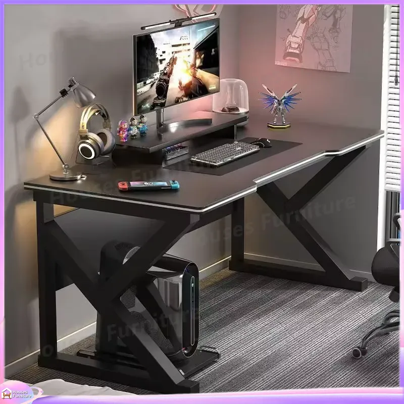 Desk Setup Gaming Pc - Cafe Metall-Gaming-Schreibtisch Schwarz MDF Computertisch für