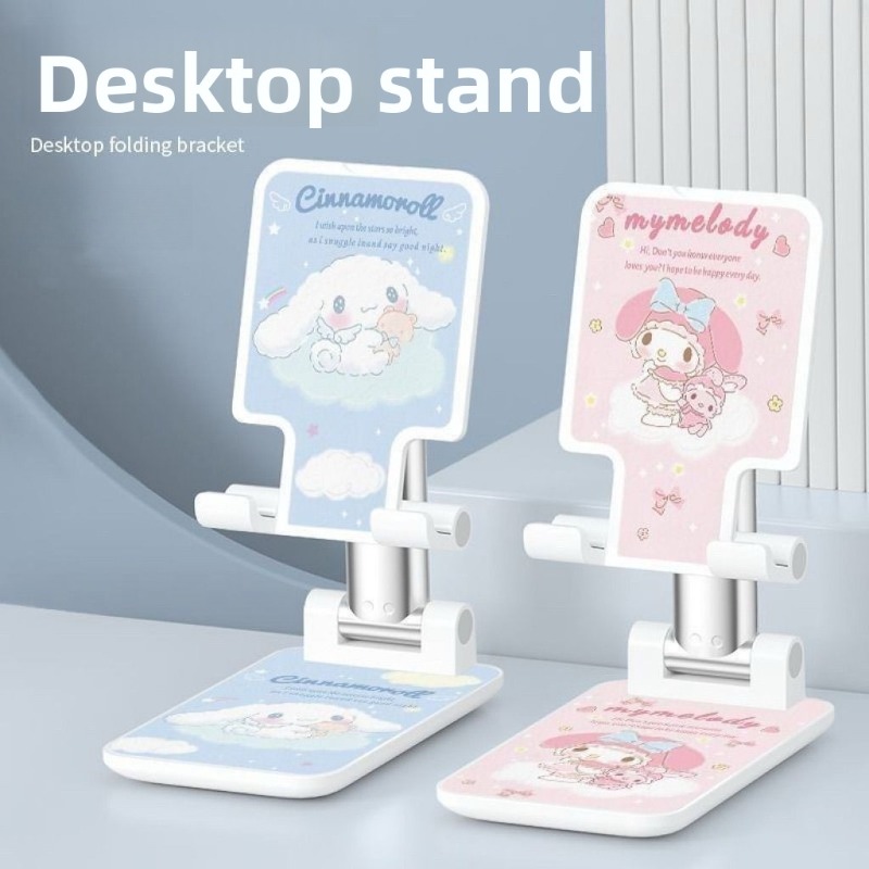 Desk Setup Kit - Modischer Cinnamoroll-Muster-Handyhalter, niedlicher Cartoon-Print, faltbarer Ständer