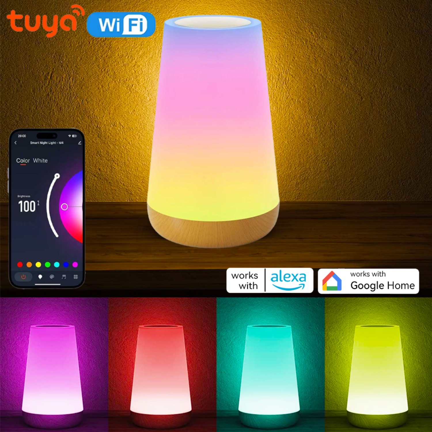 Desk Setup Computer - USB-Aufladbare Tuya WiFi Smart Tischlampe Dimmbar