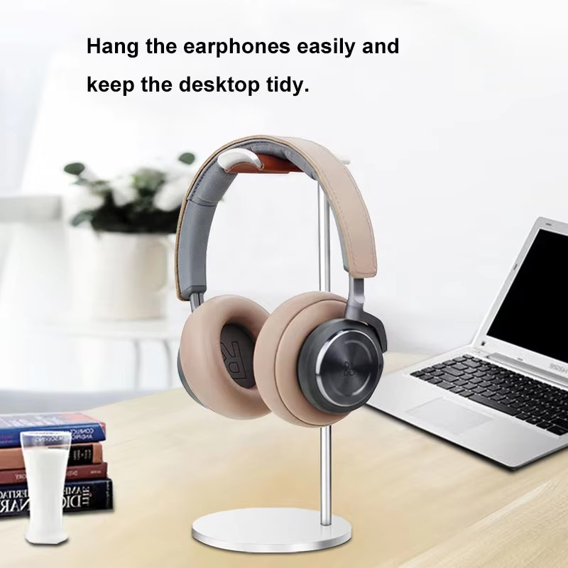 Desk Setup Gaming - Gebogener Aluminium-Kopfhörerständer Robuster Metall-Gaming-Headset-Halter mit Stabiler