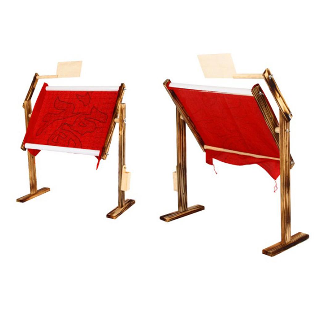 Desk Setup Kit - Stickrahmenhalter Verstellbarer Holz-Tischständer für Kreuzstich-Stickerei-Set