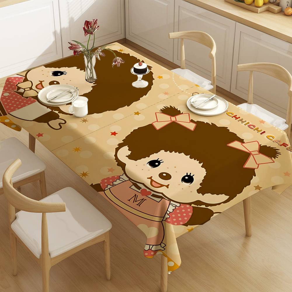 Desk Setup Wallpaper - Beliebte Logo-Tischdecke mit M-Monchhichi-Motiv, für Geburtstagsfeiern,