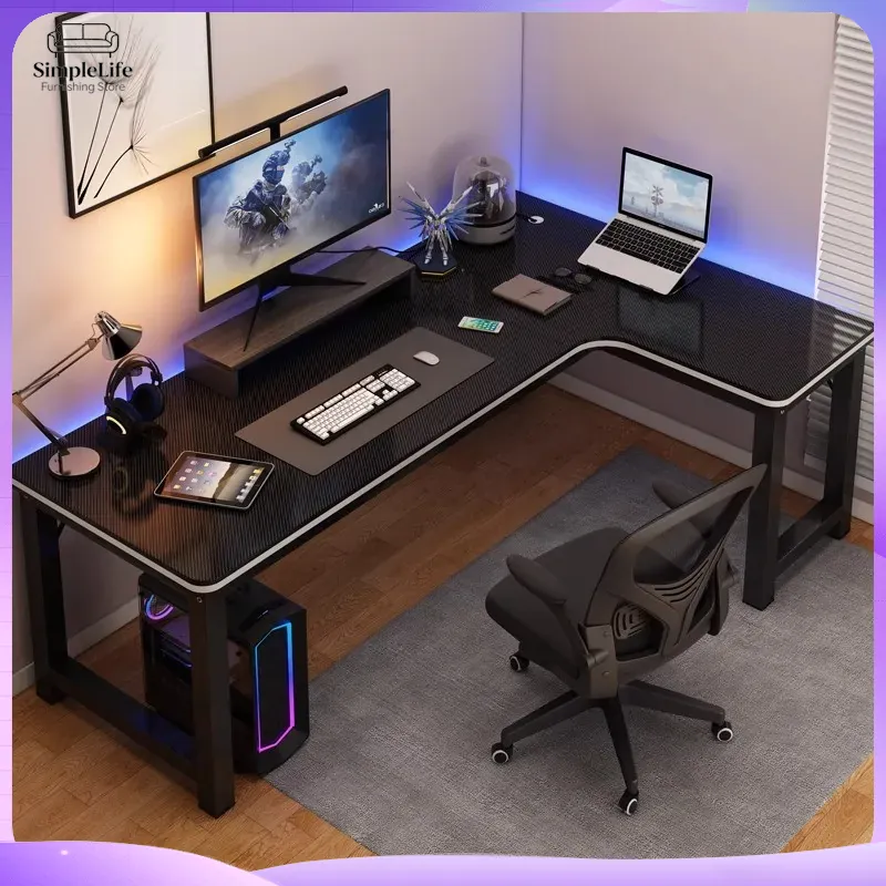 Desk Setup For Laptop And Monitor - Eck-Gaming-Schreibtisch Computertisch für PC Laptop Ergonomisch