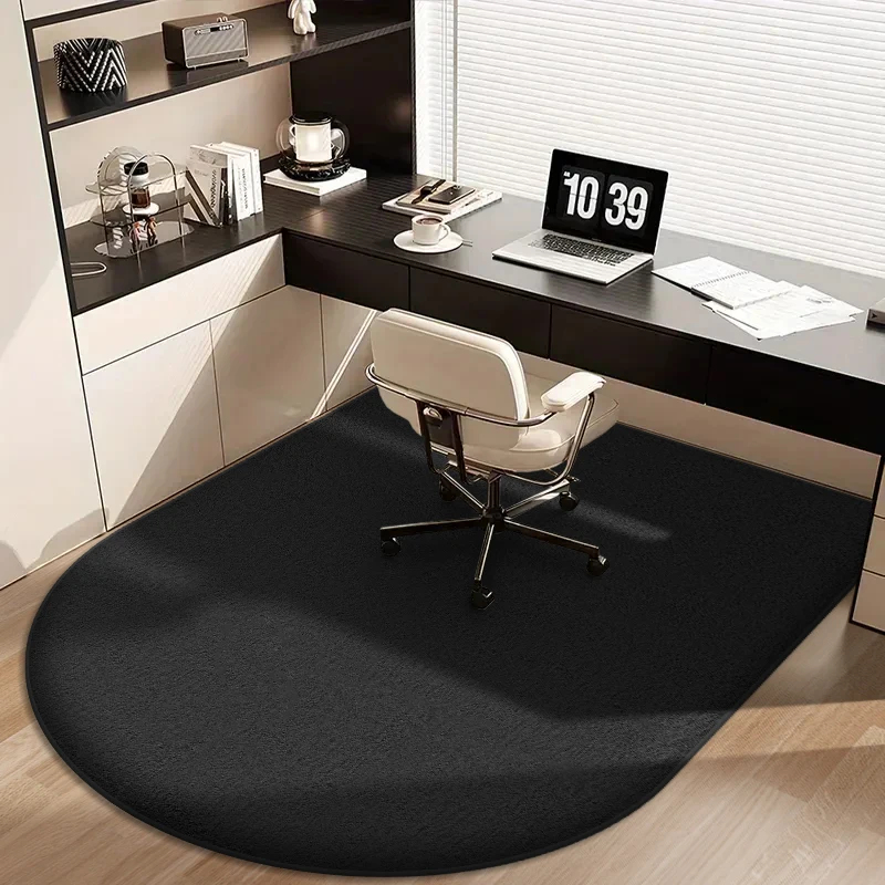 Desk Setup Computer - Einfarbige Computerstuhl-Matte Flanell-Bodenmatte Verdickte Schreibtisch-Drehstuhl-Matte Gewölbter