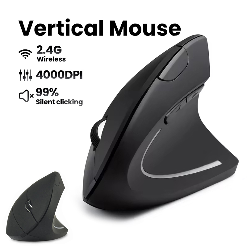 Desk Setup For Work - Ergonomische kabellose Maus mit 1600 DPI,