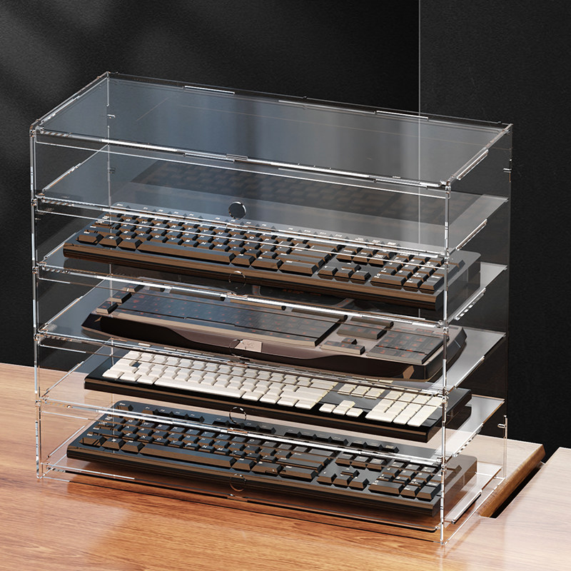 Desk Setup Gaming - Hochwertige, transparente, staubdichte Vitrine aus Acryl