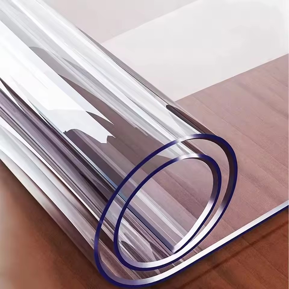 Desk Setup Wallpaper - Weiche Glastischdecke, transparente PVC-Tischdecke, wasserdicht, ölbeständig,