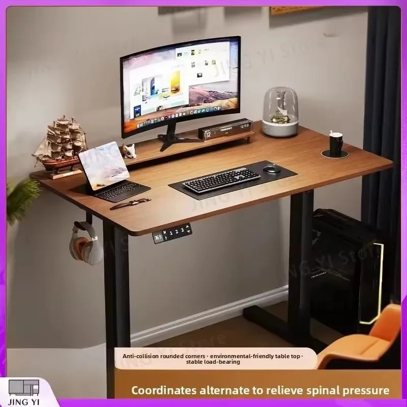 Desk Setup Study - Elektrisch Höhenverstellbarer Stehschreibtisch aus Massivholz Intelligente