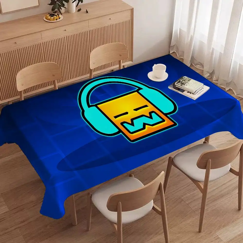 Desk Setup Wallpaper - Geometry Dash Videospiel-Tischdecke, Tischdecke für Weihnachten,