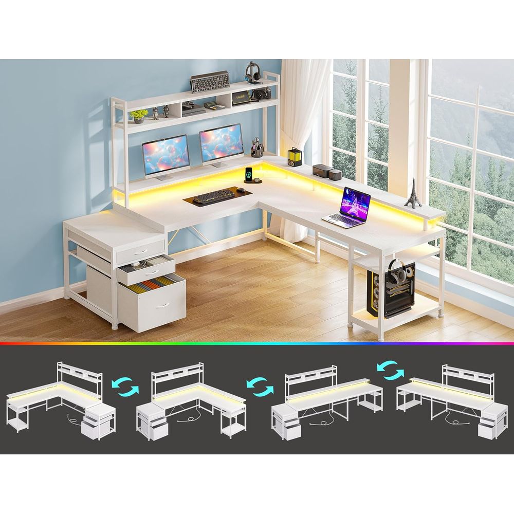 104-Zoll L-förmiger Schreibtis – Desk Setup No Computer Bewertung und Preis