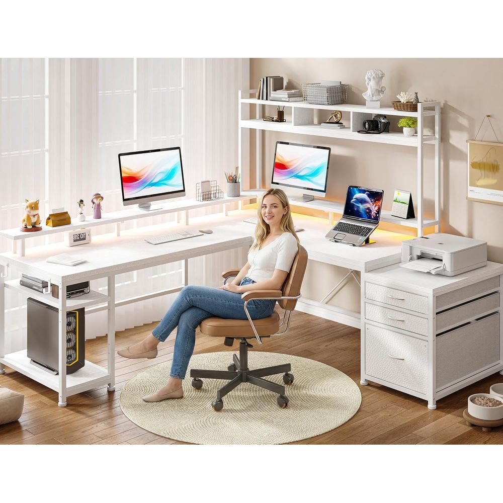 104-Zoll L-förmiger Schreibtis – Desk Setup No Computer Bewertung und Preis