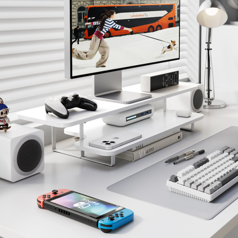 Monitorständer in Walnuss-Opti – Desk Setup For Laptop And Monitor Bewertung und Preis
