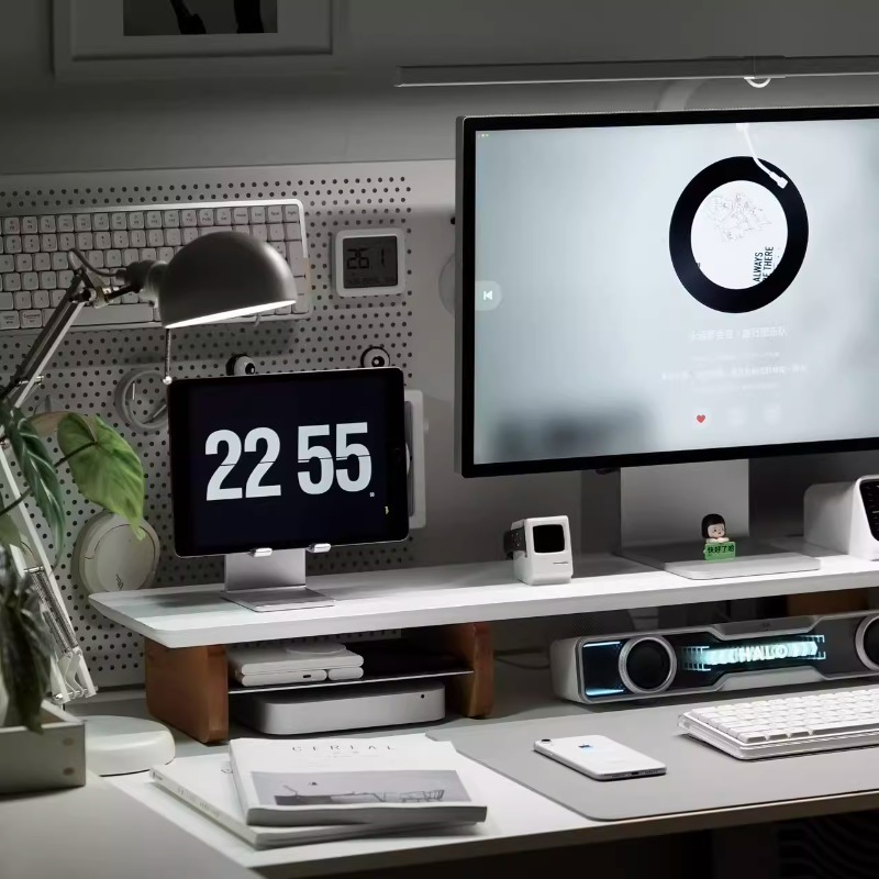 Moderner Monitor-Riser-Ständer – Desk Setup For Laptop And Monitor Bewertung und Preis
