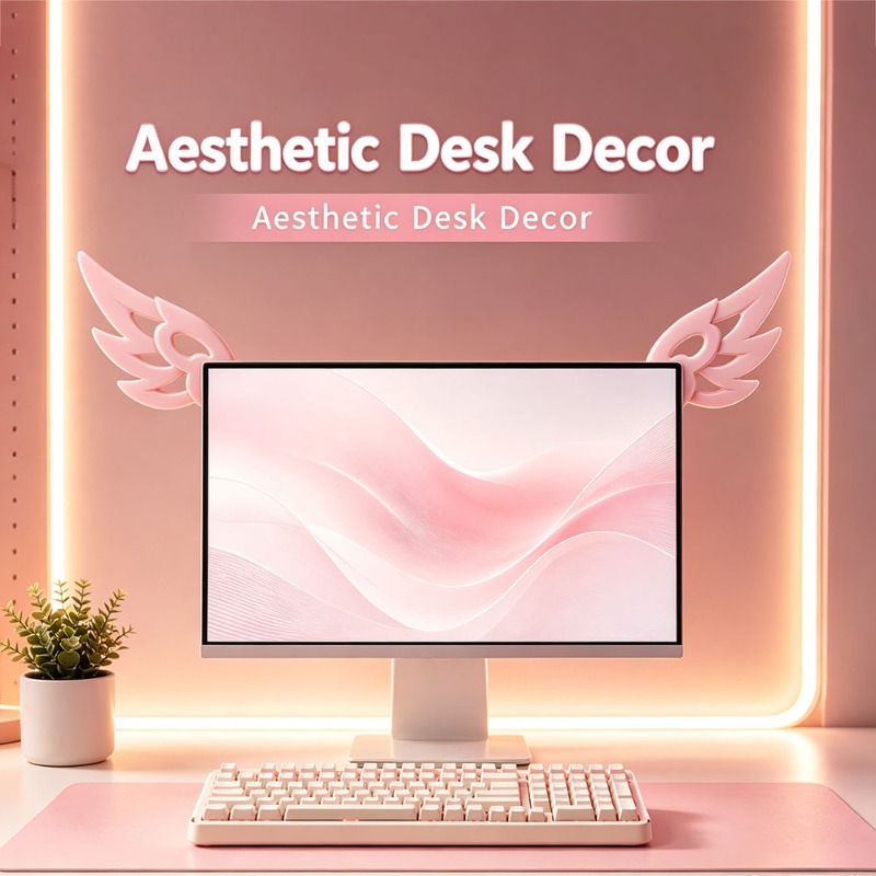 Kawaii 3D Flügel-Dekoration fü – Desk Setup No Computer Bewertung und Preis