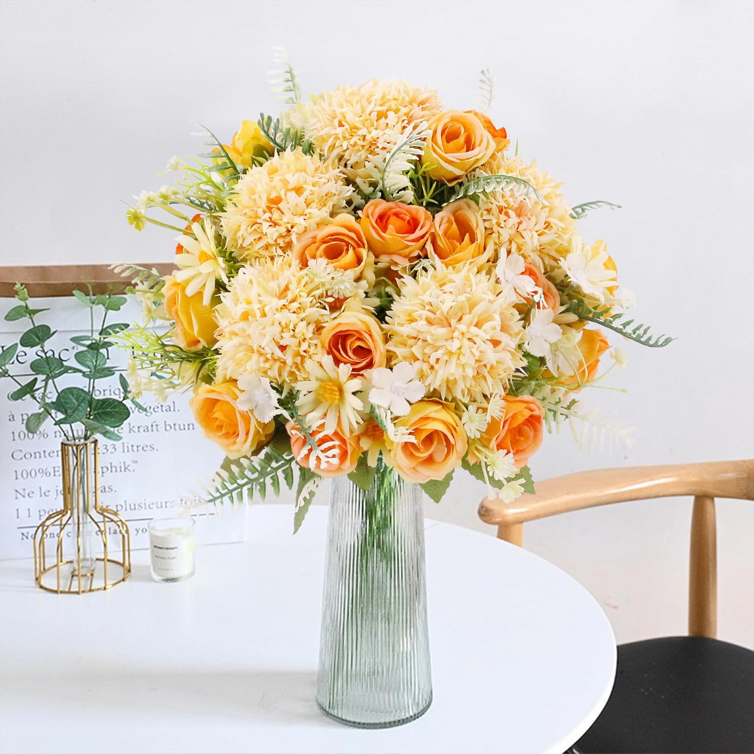 Künstliche Blumen Rose Chrysan – Desk Setup Computer Bewertung und Preis