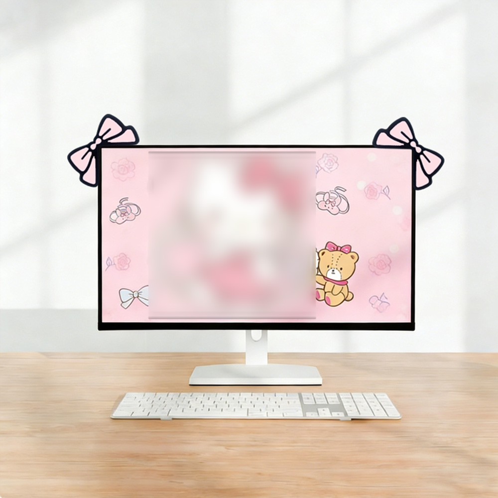 Niedliche Rosa Schleife Monito – Desk Setup For Laptop And Monitor Bewertung und Preis