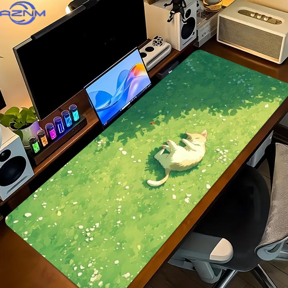 Florales, niedliches Katzen-Ga – Desk Setup For Work Bewertung und Preis