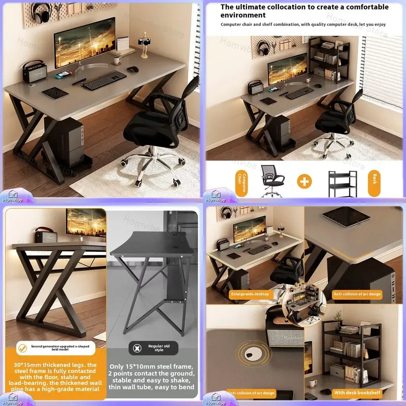 Moderner Holz-Computertisch fü – Desk Setup Study Bewertung und Preis