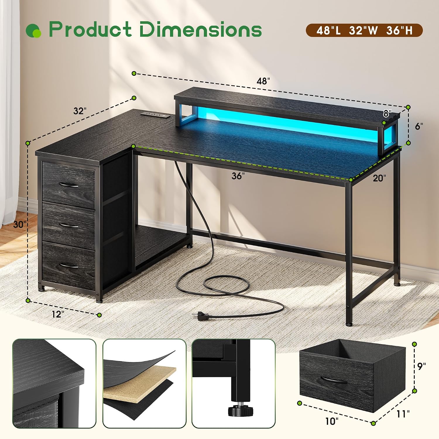 Gaming-Schreibtisch mit 3 Schu – Desk Setup Gaming Pc Bewertung und Preis